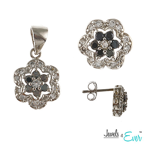 Jewels 4 Ever Women's CZ Fashion Jewelry Set with Pendant and Earrings