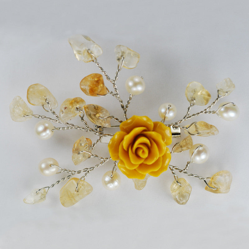 Yellow Freshwater Pearl Pin