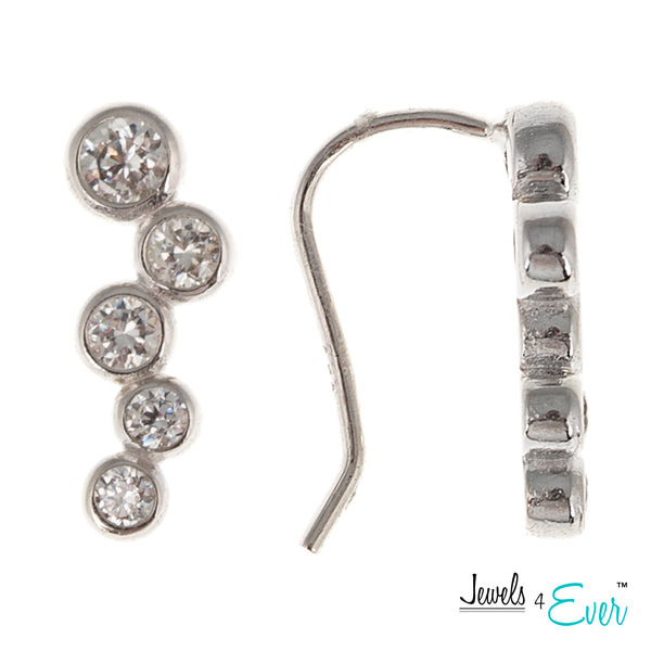 Sterling Silver Gold plated CZ Sunburst Ear Climbers