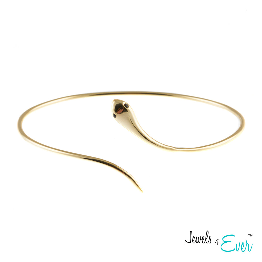 Jewels 4 Ever's Sparkling CZ Gold Plated Plated 925 Sterling Silver Bangle