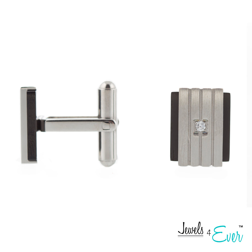 Stainless Steel CZ Cufflinks