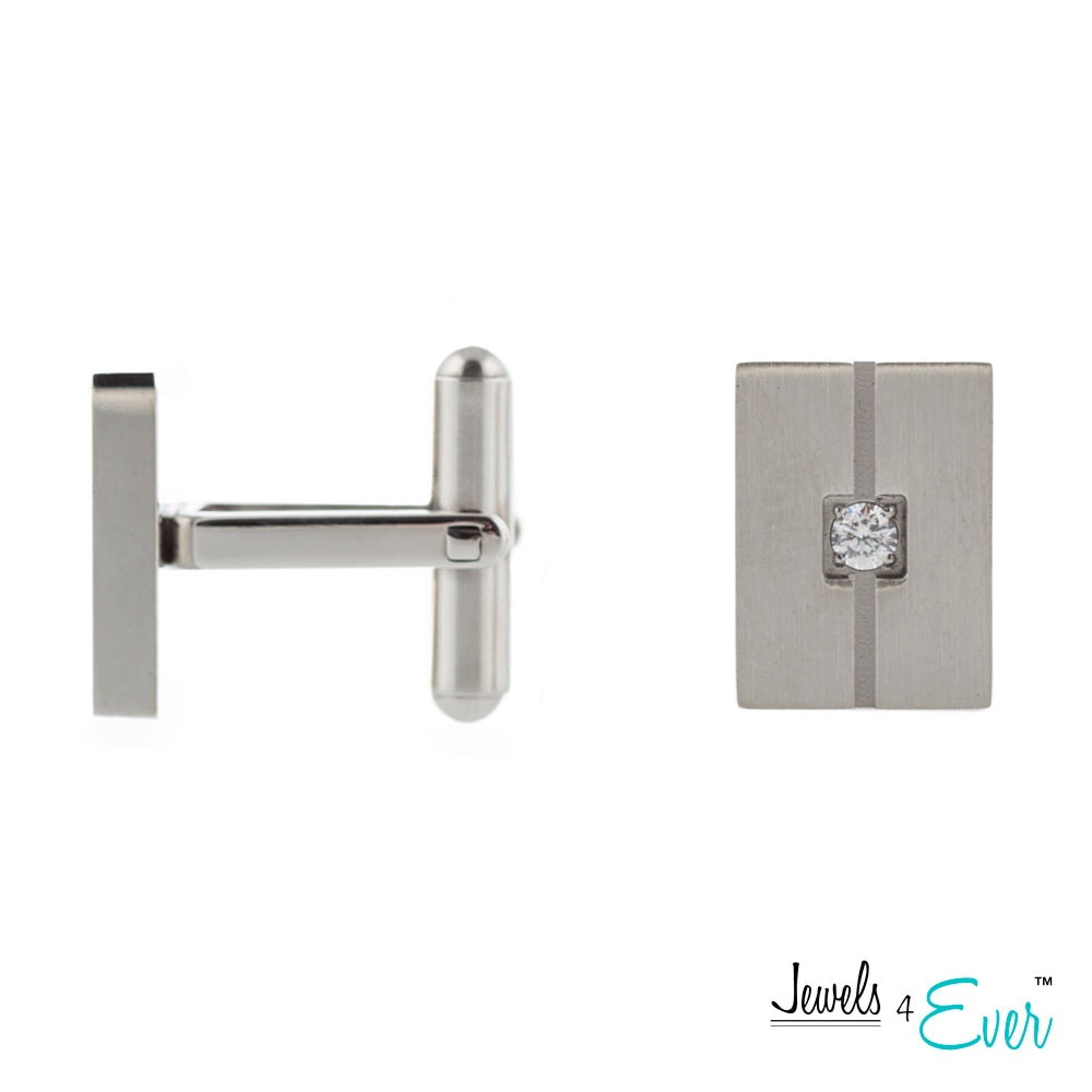 Stainless Steel CZ Cufflinks