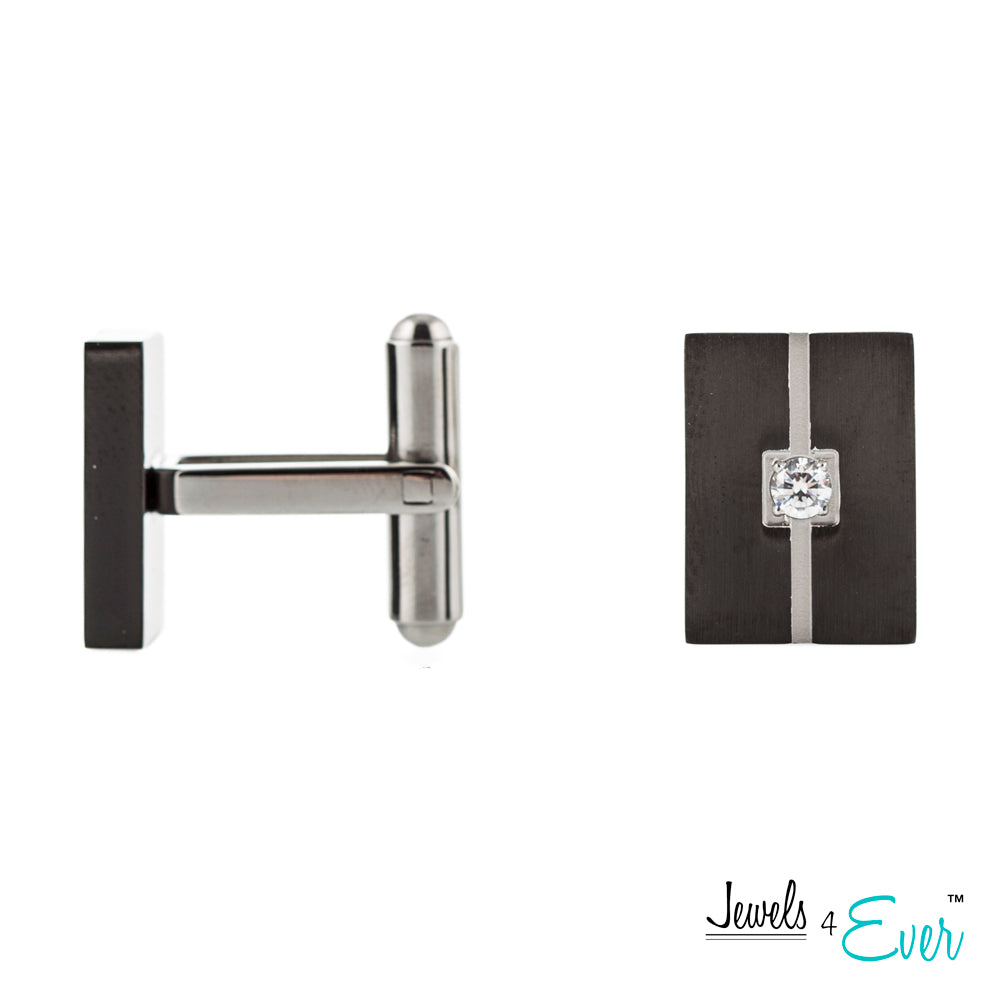 Stainless Steel CZ Cufflinks
