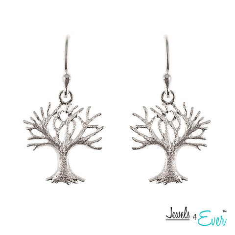 Sterling Silver Tree of Life Hanging Earrings