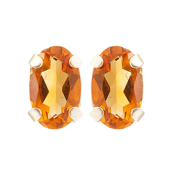 10K Yellow Gold 5 x 3 mm genuine Gemstone stud Earrings