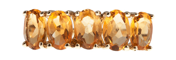 10 Karat Gold Ring set with 6x4 mm Genuine Gemstones