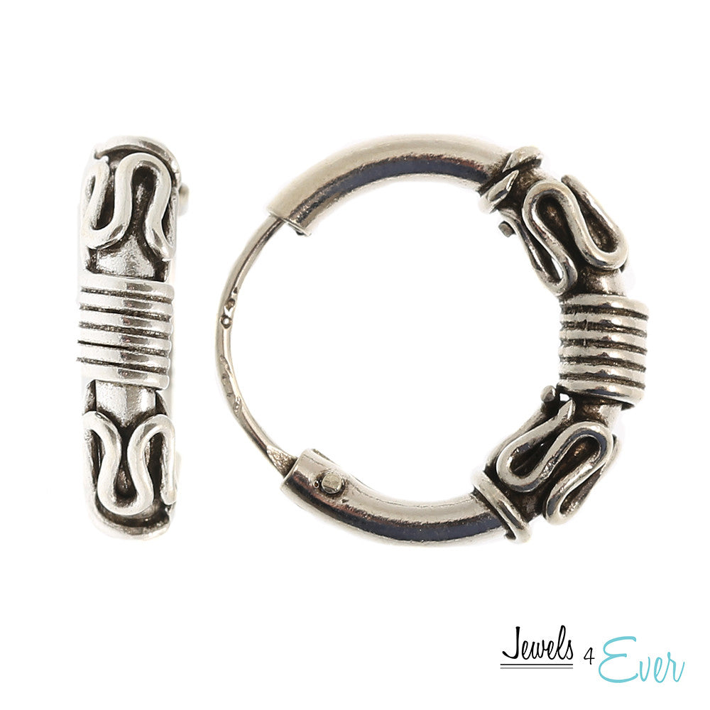 Vintage 11 mm Bali Hoop Earrings