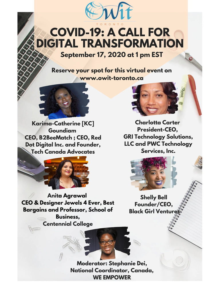 Best Bargains / Jewels 4 Ever CEO was recently on a panel "Covid-19: A Call for Digital Transformation" with amazing WOC speakers. Webinar available here.