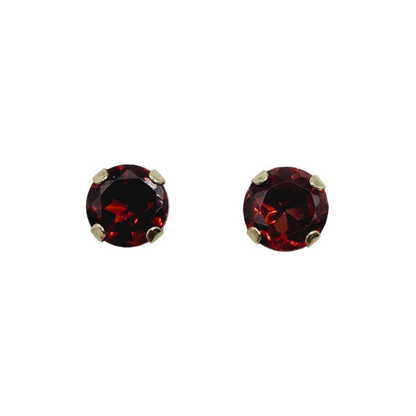 14KT Yellow Gold 4x4mm Genuine Gemstone Stud Earrings
