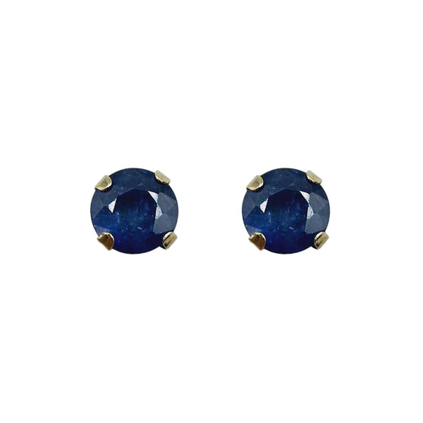 14KT Yellow Gold 4x4mm Genuine Gemstone Stud Earrings