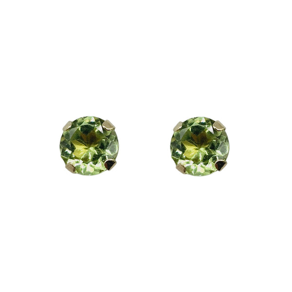 14KT Yellow Gold 4x4mm Genuine Gemstone Stud Earrings