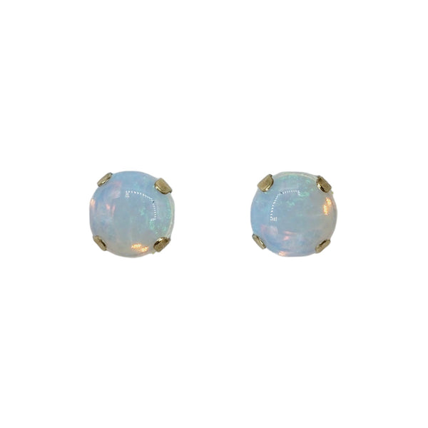 14KT Yellow Gold 4x4mm Genuine Gemstone Stud Earrings