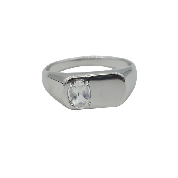 Signet Ring with 4x6mm Gemstone