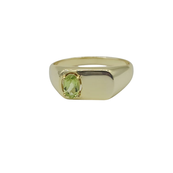 Signet Ring with 4x6mm Gemstone