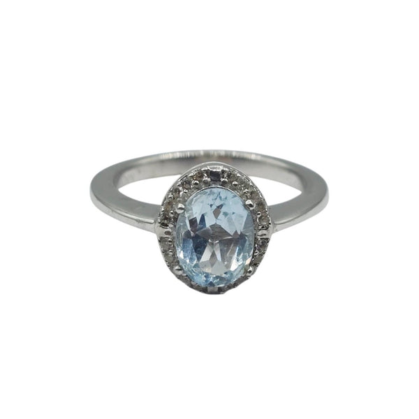 Sterling Silver Ring with Genuine 8x6mm Gemstone