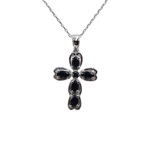 Sterling Silver Blue Sapphire Pendant with Chain