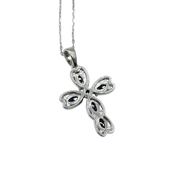Sterling Silver Blue Sapphire Pendant with Chain