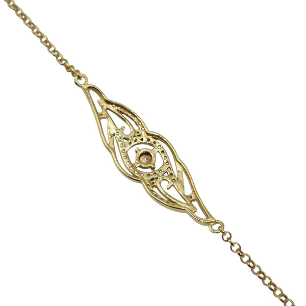 Gold Plated Sterling Silver Bracelet Set With CZ