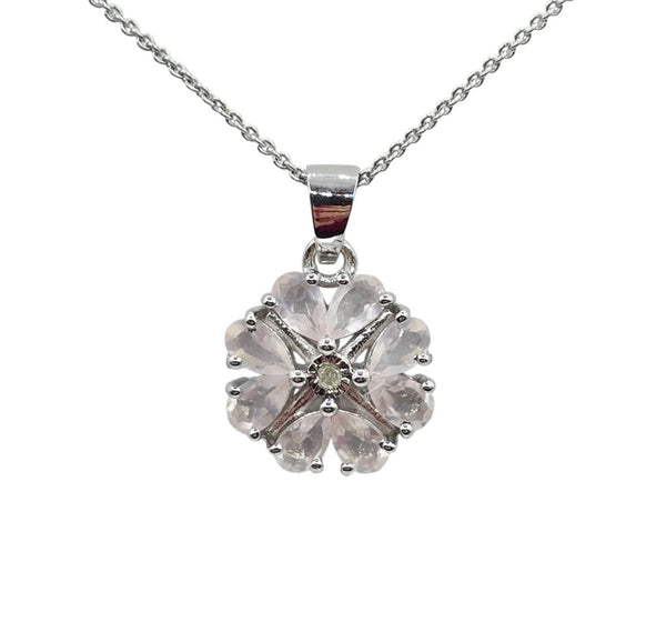 Sterling Silver Ring, Earrings and Necklace Set with Gemstone