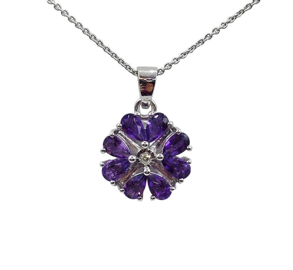 Sterling Silver Ring, Earrings and Necklace Set with Gemstone