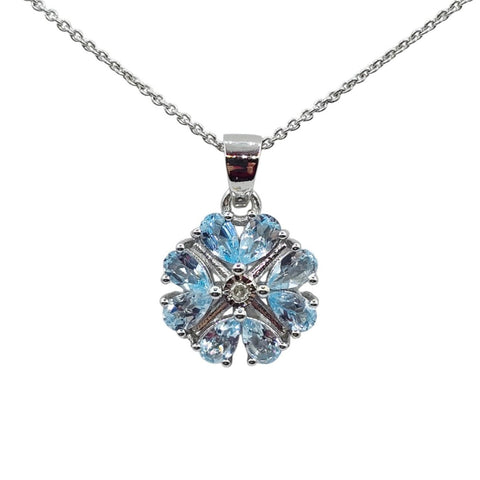 Sterling Silver Ring, Earrings and Necklace Set with Gemstone