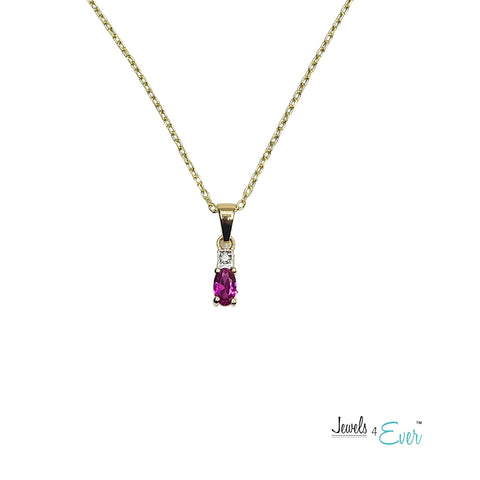 Gold Plated Sterling Silver Gemstone Pendant and Chain