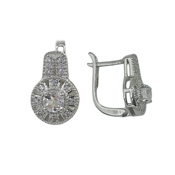 Sterling Silver Genuine Gemstone 4mm Earrings and Ring