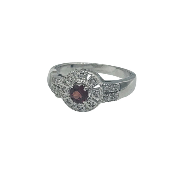 Sterling Silver Genuine Gemstone 4mm Earrings and Ring