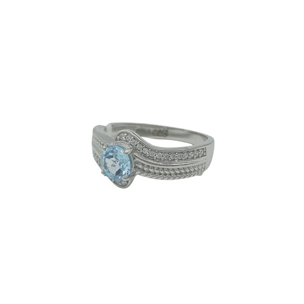Sterling Silver Genuine Gemstone 6mm Earrings and Ring