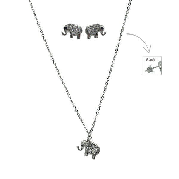 Sterling Silver Set of Necklace and Earrings