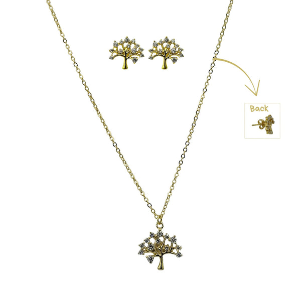 Sterling Silver Set of Necklace and Earrings