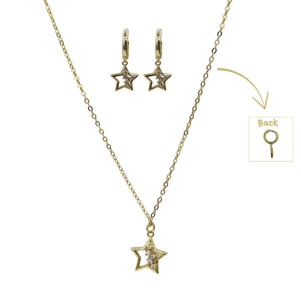 Sterling Silver Set of Necklace and Earrings