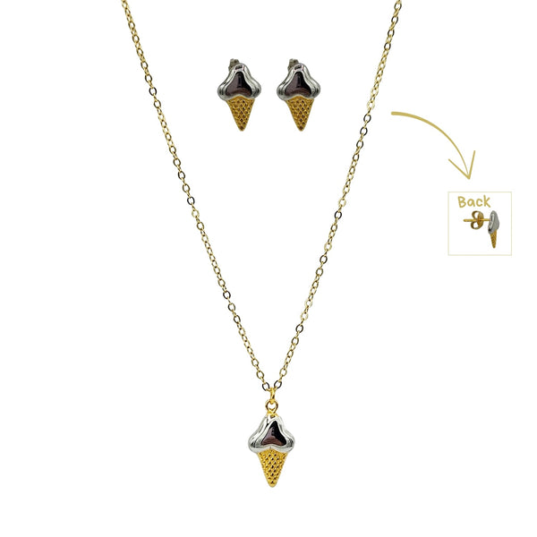 Sterling Silver Set of Necklace and Earrings