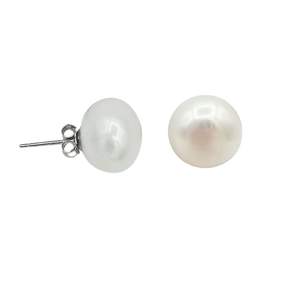 Sterling Silver Freshwater Pearl 13mm Earrings