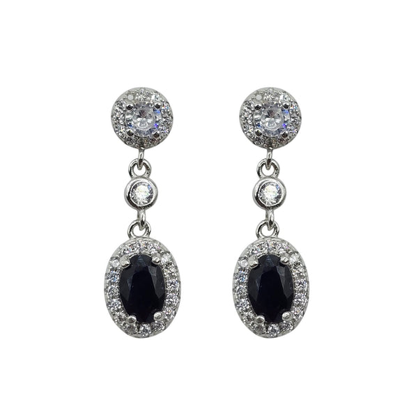 Sterling Silver Genuine Gemstone 6x4mm Earrings