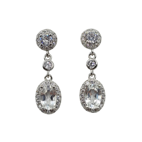 Sterling Silver Genuine Gemstone 6x4mm Earrings