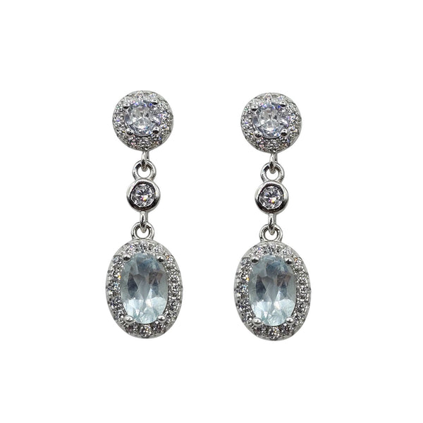 Sterling Silver Genuine Gemstone 6x4mm Earrings