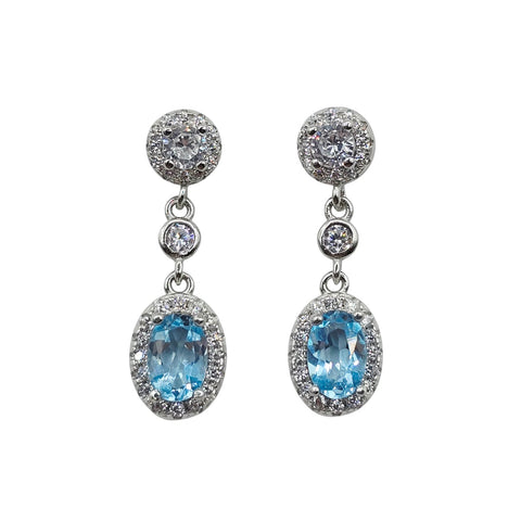 Sterling Silver Genuine Gemstone 6x4mm Earrings