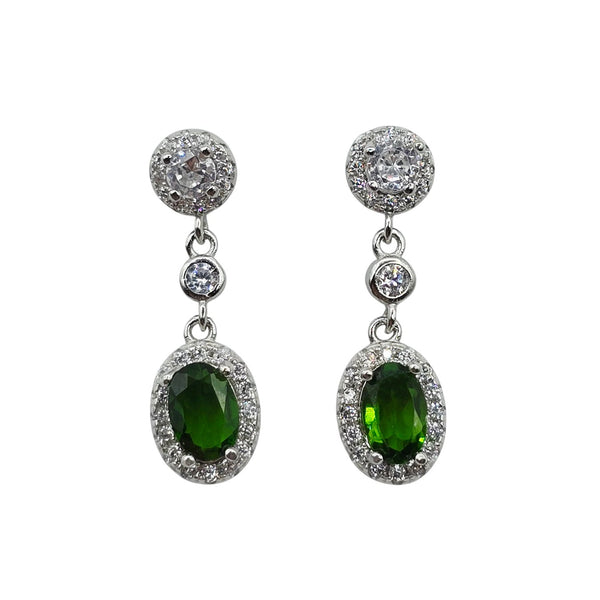 Sterling Silver Genuine Gemstone 6x4mm Earrings
