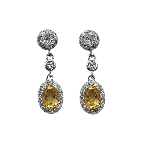 Sterling Silver Genuine Gemstone 6x4mm Earrings