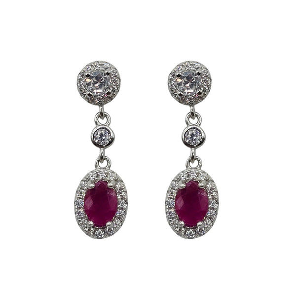 Sterling Silver Genuine Gemstone 6x4mm Earrings