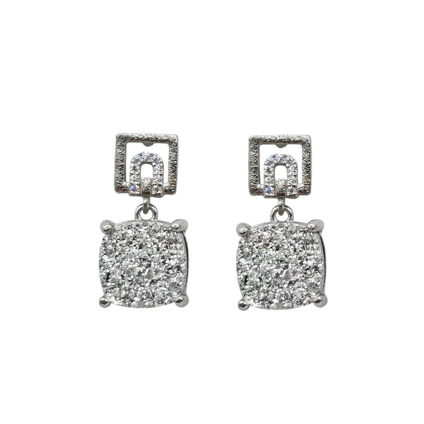 Sterling Silver Earrings and Necklace Set with Druzy Stone