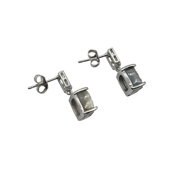 Sterling Silver Earrings and Necklace Set with Druzy Stone