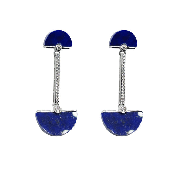 Sterling Silver Earrings. Rhodium or Gold Plated Lapis, Green or Black Abalone
