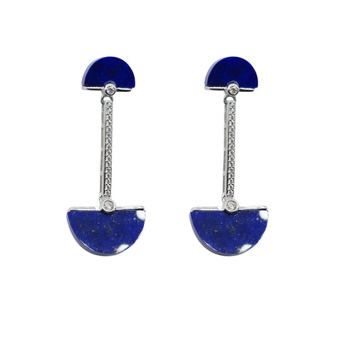 Sterling Silver Earrings. Rhodium or Gold Plated Lapis, Green or Black Abalone