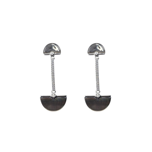 Sterling Silver Earrings. Rhodium or Gold Plated Lapis, Green or Black Abalone