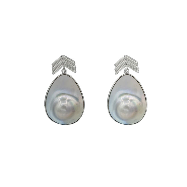 Sterling Silver Earrings. Rhodium or Gold Plated Lapis, Green or Black Abalone