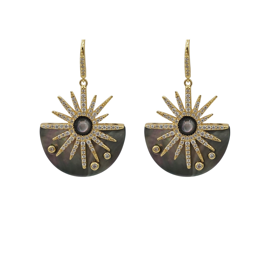 St. Earrings. Rhodium or Gold Plated: MOP, Lapis, Green Agate or Spiny Oyster