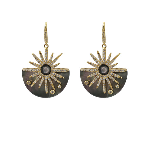 St. Earrings. Rhodium or Gold Plated: MOP, Lapis, Green Agate or Spiny Oyster