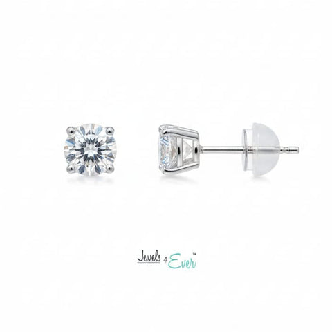 14K Yellow or White Gold Earrings with Lab-Grown Diamonds
